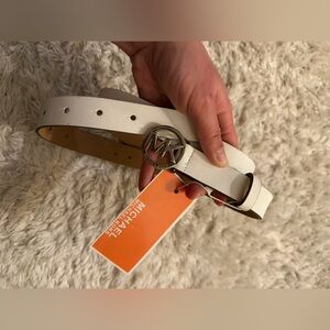 🆕 Michael Kors white bel 100% Genuine Leather